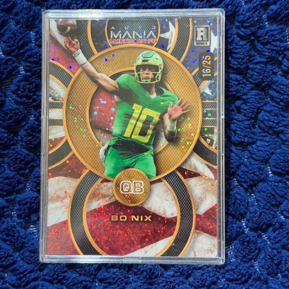Wild Card Auto Mania Bo Nix Rookie Card 16/25 Oregon Ducks